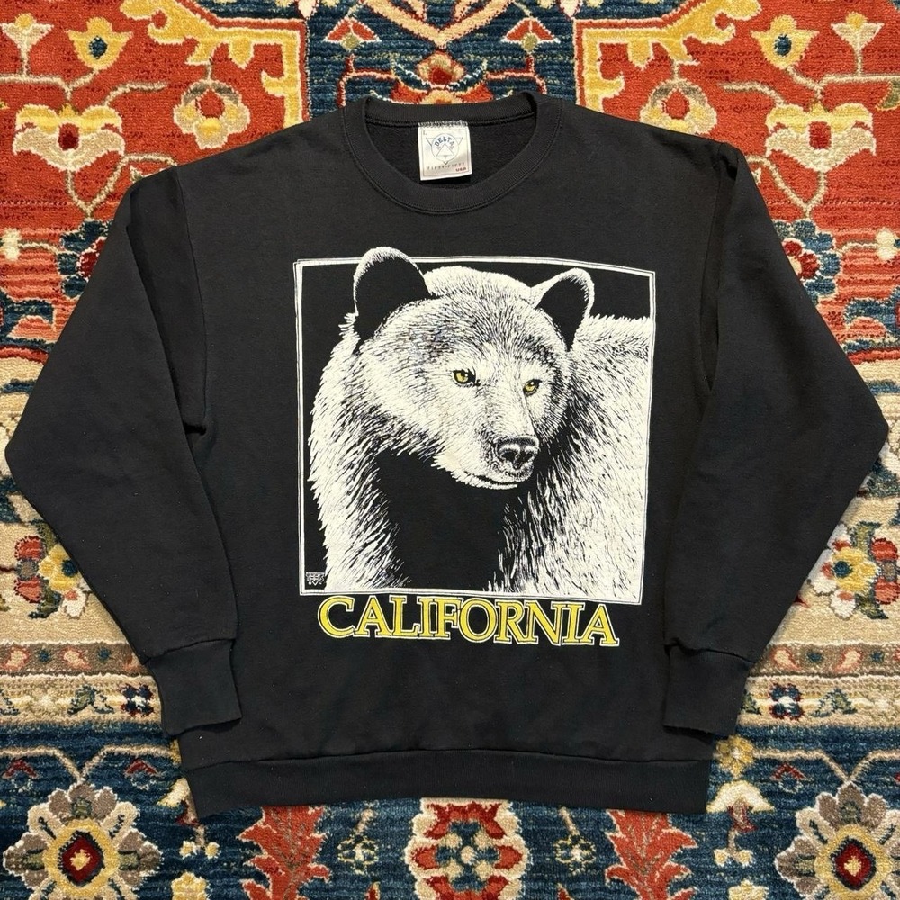 Vintage California Black Bear Graphic Sweatshirt Delta Fifty-Fifty Size Large